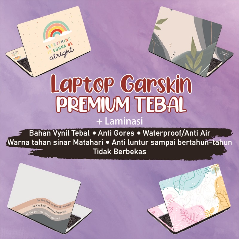Garskin Laptop Stiker Cerah Love Girly Premium Full set 10 12 13 14 15 inch Universal Untuk Semua Merk Laptop