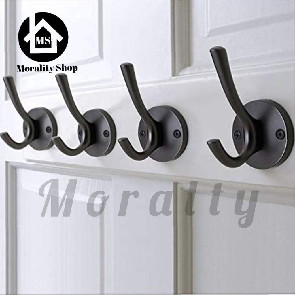 Kapstok Hook 1 Kait Hitam Murah KD Hanger Gantungan Cantolan Baju 1kait Towel Cloth Single Hooks BLack