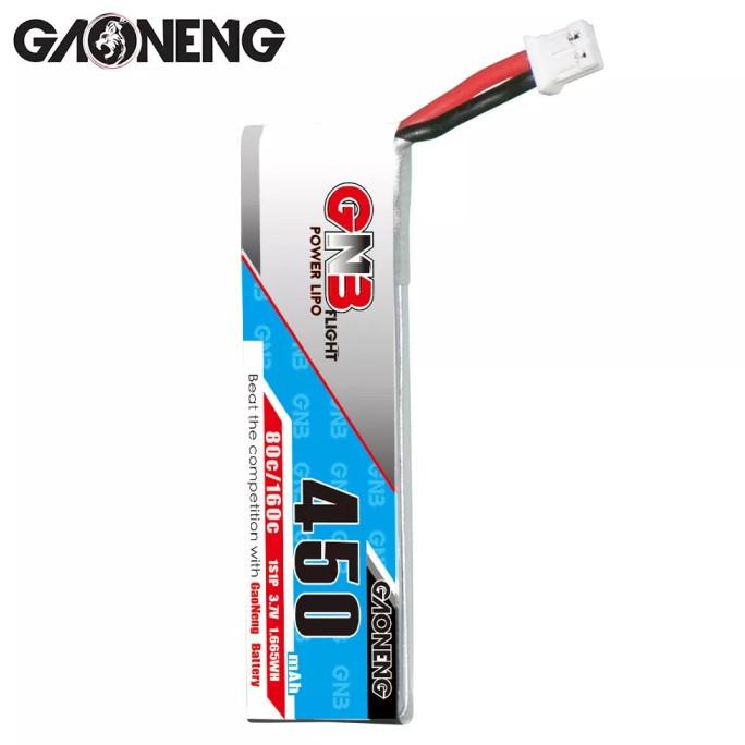 GNB 1S 3.7V 450mah 80C Cabled PH2.0 Connector LiPo Battery