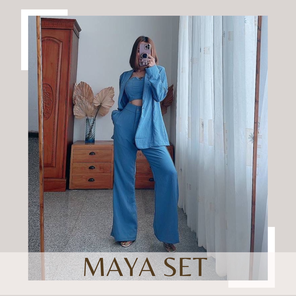 dstcollectionbali | Fashion Wanita Baju Pakaian Setelan Remaja Oneset Maya One Set by Lucey Brand Or