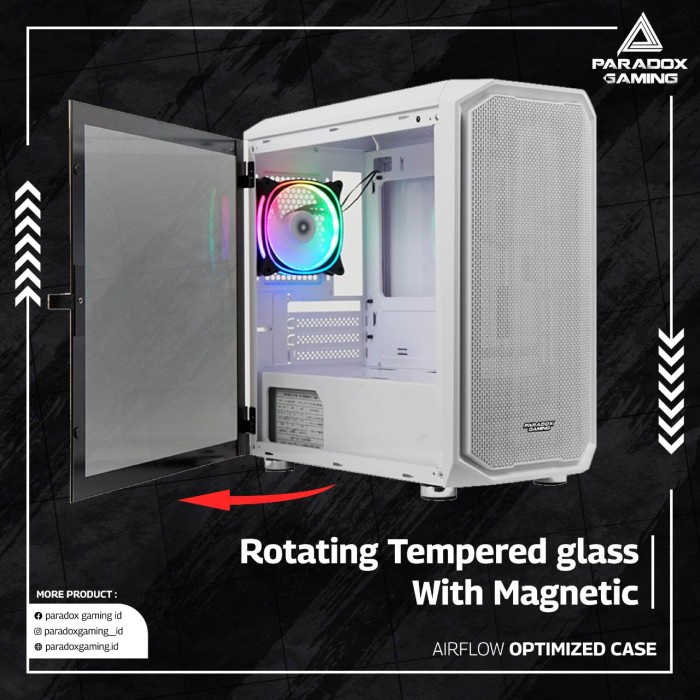 Casing Komputer Paradox Gaming Piston M ATX Free 1Fan - PC Case M ATX