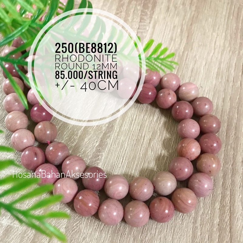 Batu Rodhonite/ Batu alam/ Bahan gelang/ Bahan Kalung