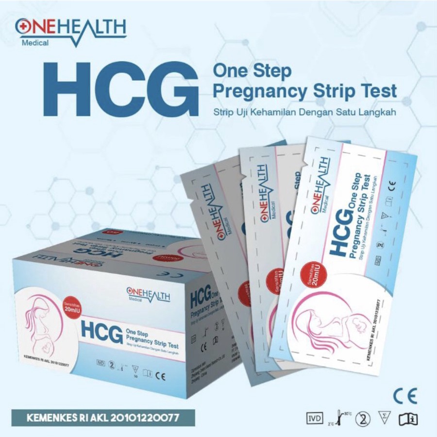 1Box Isi 50 pcs - Tes Pack Kehamilan OneHealth / Test pack / Tespek / HCG Urine Pregnancy