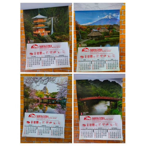 

Kalender AO dinding triwulan 4 lembar + sablon tahun 2025 min 100 pcs