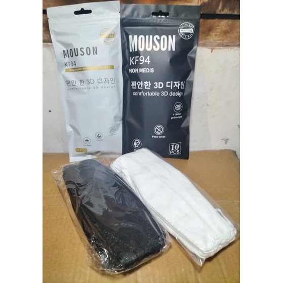 EVENT 9-9Promo Masker k94 Mouson  Hitam Putih Abu abu Warna Pastel 4PLY