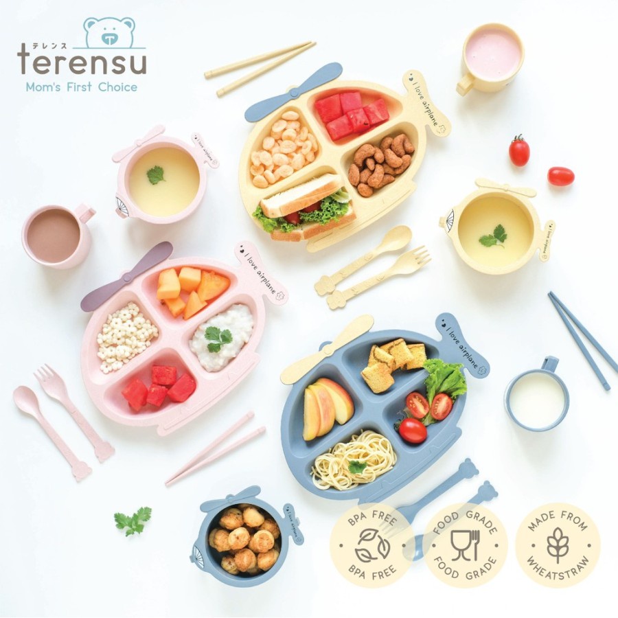 TERENSU - Plate Helicopter Set / Piring Makan Set Bayi &amp; Anak