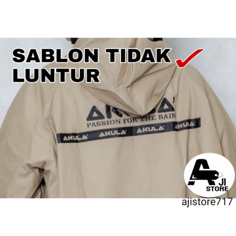 Jas Hujan AKULA Mantel Pria Wanita Setelan Baju dan Celana Dewasa Tebal Lentur Tahan Lama, Best Quality Raincoat Akula