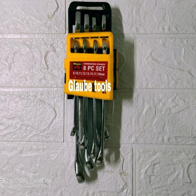 Bison 8-19 Kunci Ring Pas Set 8pcs Kunci Reng Pas set Kunci Pas Ring