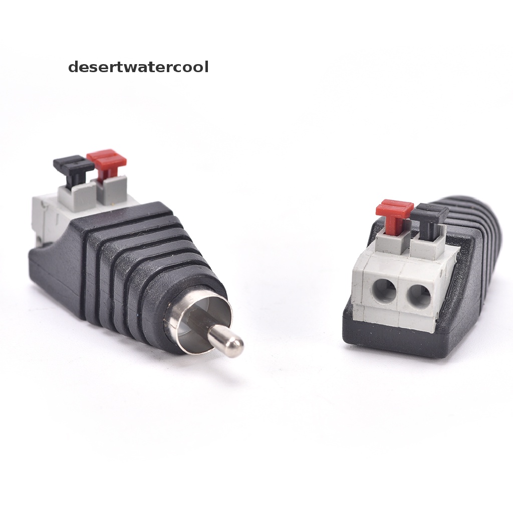 Deid 2PCS Adapter Konektor Kabel Speaker A / V Ke RCA Male