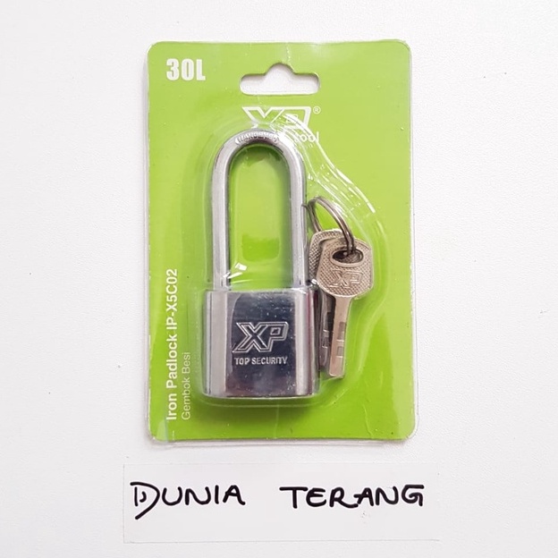 Gembok Putih XP TOOL 30mm LEHER PANJANG 30L - Kunci Gt Gembok Pagar Krom- Kunci Gantung Pth Chrome - Iron Padlock XPTOOL Top Security