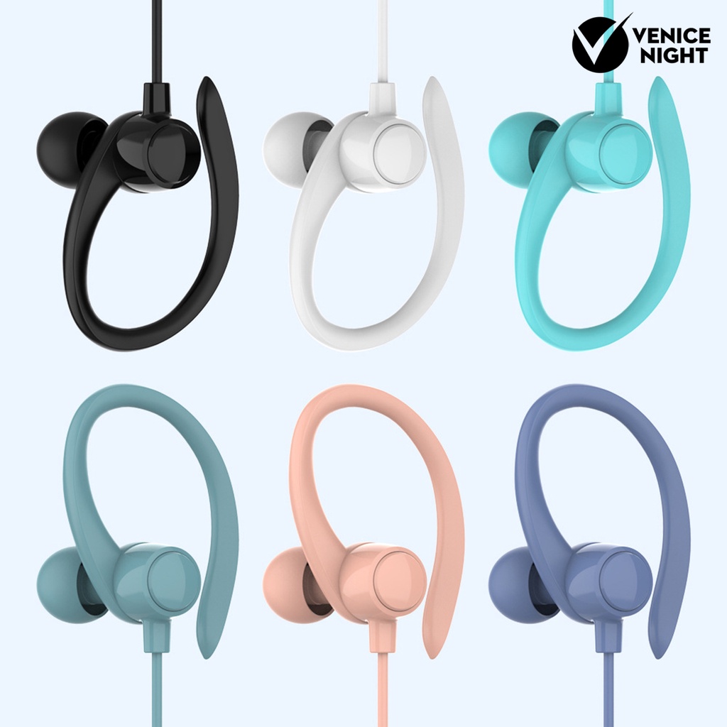 (VNEP) (Berkabel) Pengurangan Kebisingan Sensitif Earbud Ergonomis 3.5mm Stereo Ear Hook Earbud untuk Merekam Lagu