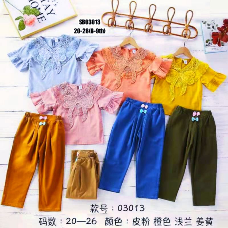 5-9 TAHUN BAJU ANAK PEREMPUAN STELAN BLUS DAN CELANA PANJANG / PAKAIAN ANAK CEWEK / BAJU ANAK PEREMPUAN IMPORT KEMEJA ANAK