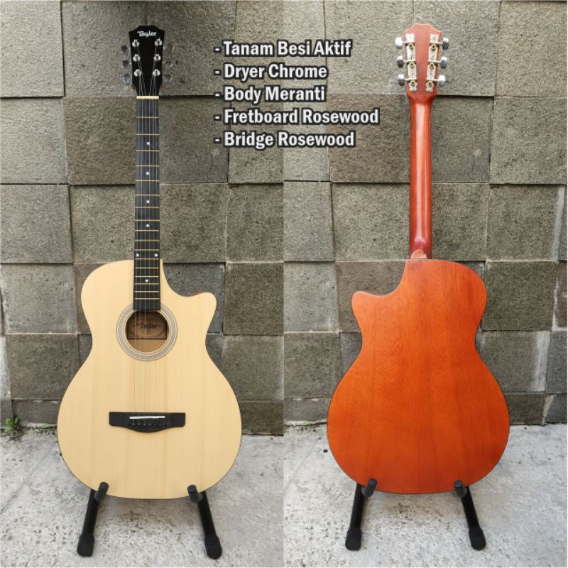 Gitar Akustik Elektrik tylor. tanam besi dual action. gratis packing kayu