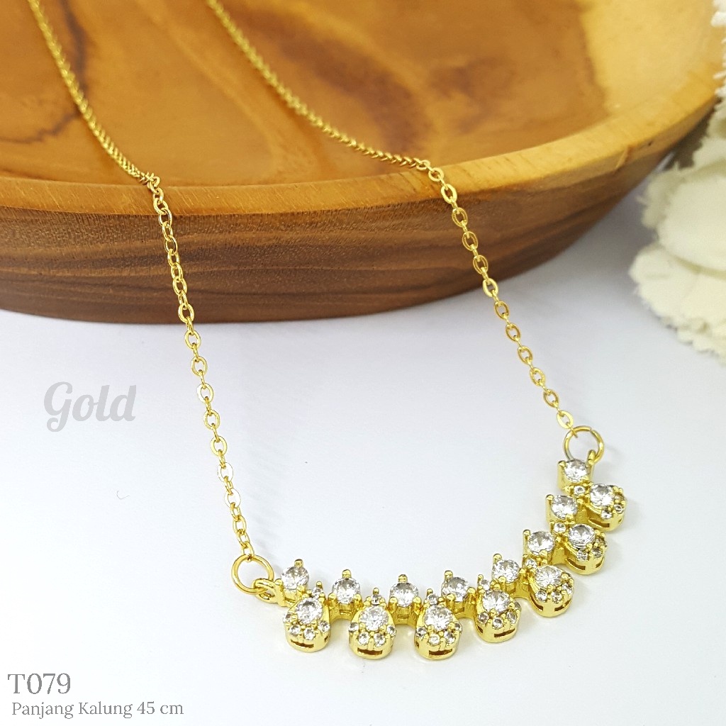 PGX Kalung Titanium Wanita Anti Karat Aksesoris Fashion Perhiasan Premium - T079