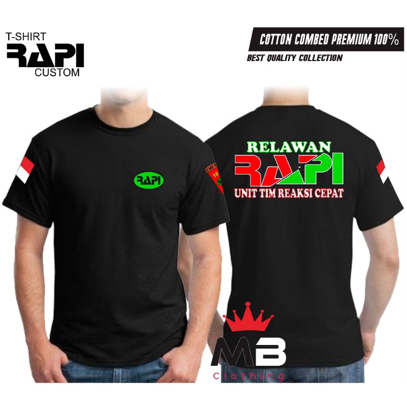 Baju Kaos RAPi Radio Premium Lengan Pendek / Baju Pria Rapi Radio Antar Penduduk Indonesia / Kaos Re