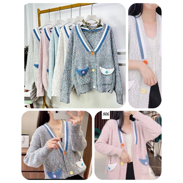 Cardigan rajut import Grosir Pgmta Kode 806 serian isi 5 pcs x 115.000