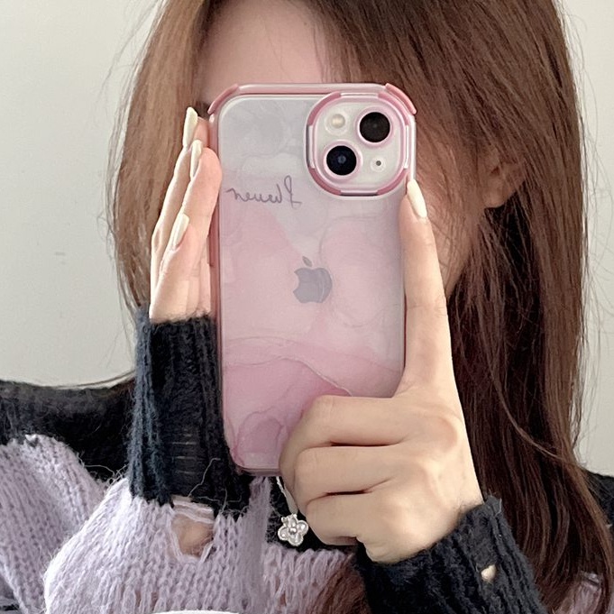 Purple Staryy Sky Casing hp IPhone 11 12 13 14 Pro Max 14 Plus Shockproof Motif Langit Berbintang Ungu Pink CASE IPHONE 11