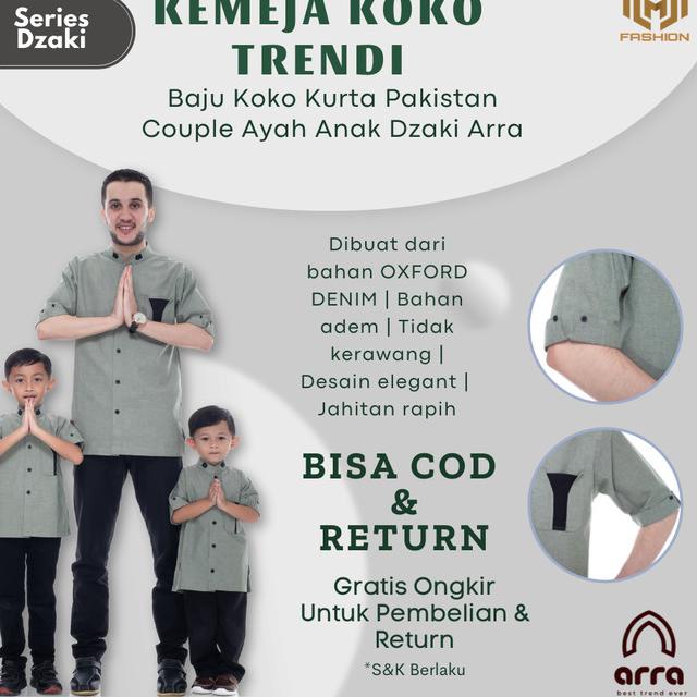 Baju Couple Keluarga Baju Lebaran Couple Sarimbit Keluarga Muslim - Putih, M-ANAK