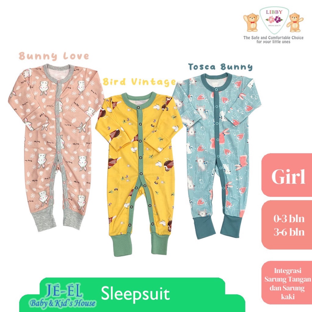 Libby Baby Premium Sleep Suit 0-3 , 3-6 ,  6-9 bulan