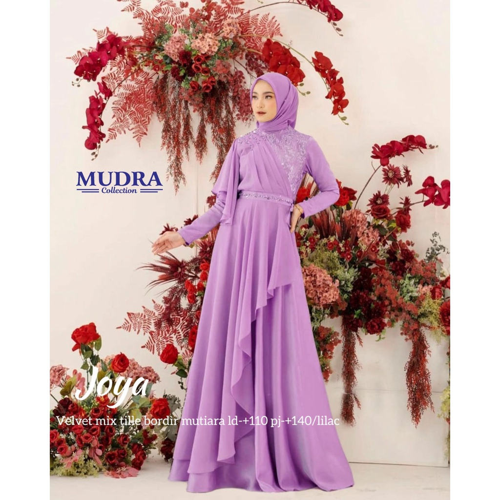 JOYA DRESS GAMIS BRUKAT ORI BY MUDRA HIJAB  GAMIS PESTA KONDANGAN ORIGINAL