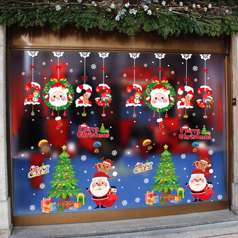 Stiker Dinding Decal Desain Pohon Natal Untuk Dekorasi