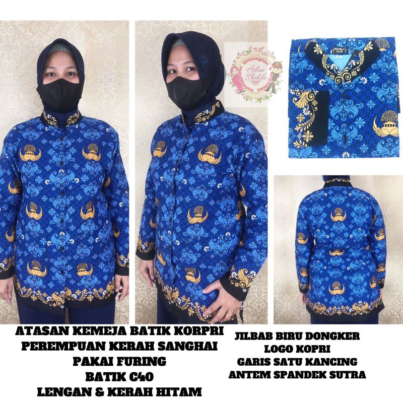BAJU KEMEJA KORPRI WANITA HIJAB TERBARU