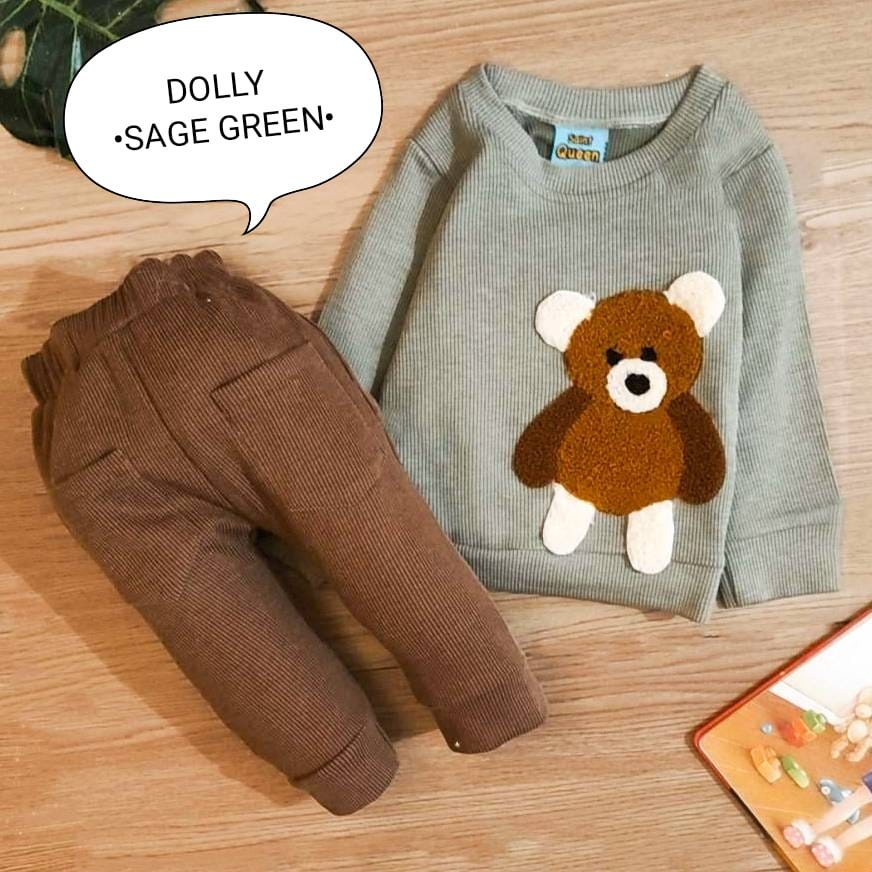 Setelan Anak Cowok - Baju Bayi Laki - Laki Model Sweater Tangan Panjang Celana Panjang Motif Full Bear Usia 6 Bulan-3 Tahun