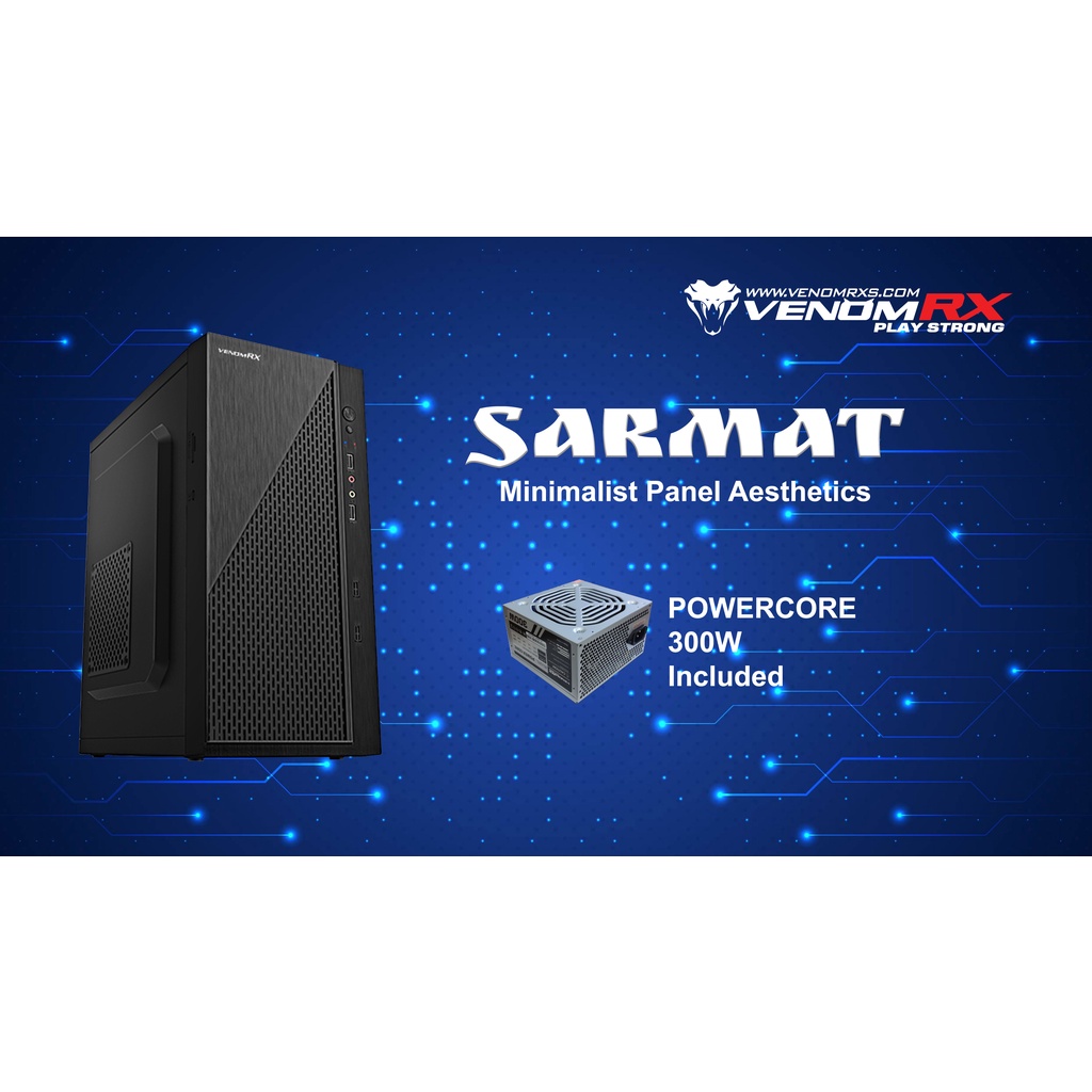 Casing VENOM RX SARMAT m-ATX With Power Supply POWERCORE 300W