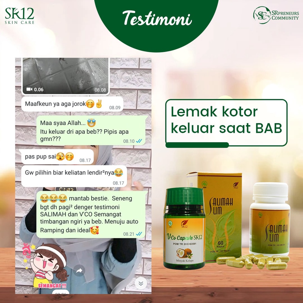 Pelangsing Badan Pelakor - Paket Pelangsing Herbal Salimah Slim Dan VCO - Obat Diet Bpom Penurun Berat Badan Peluntur Lemak Perut