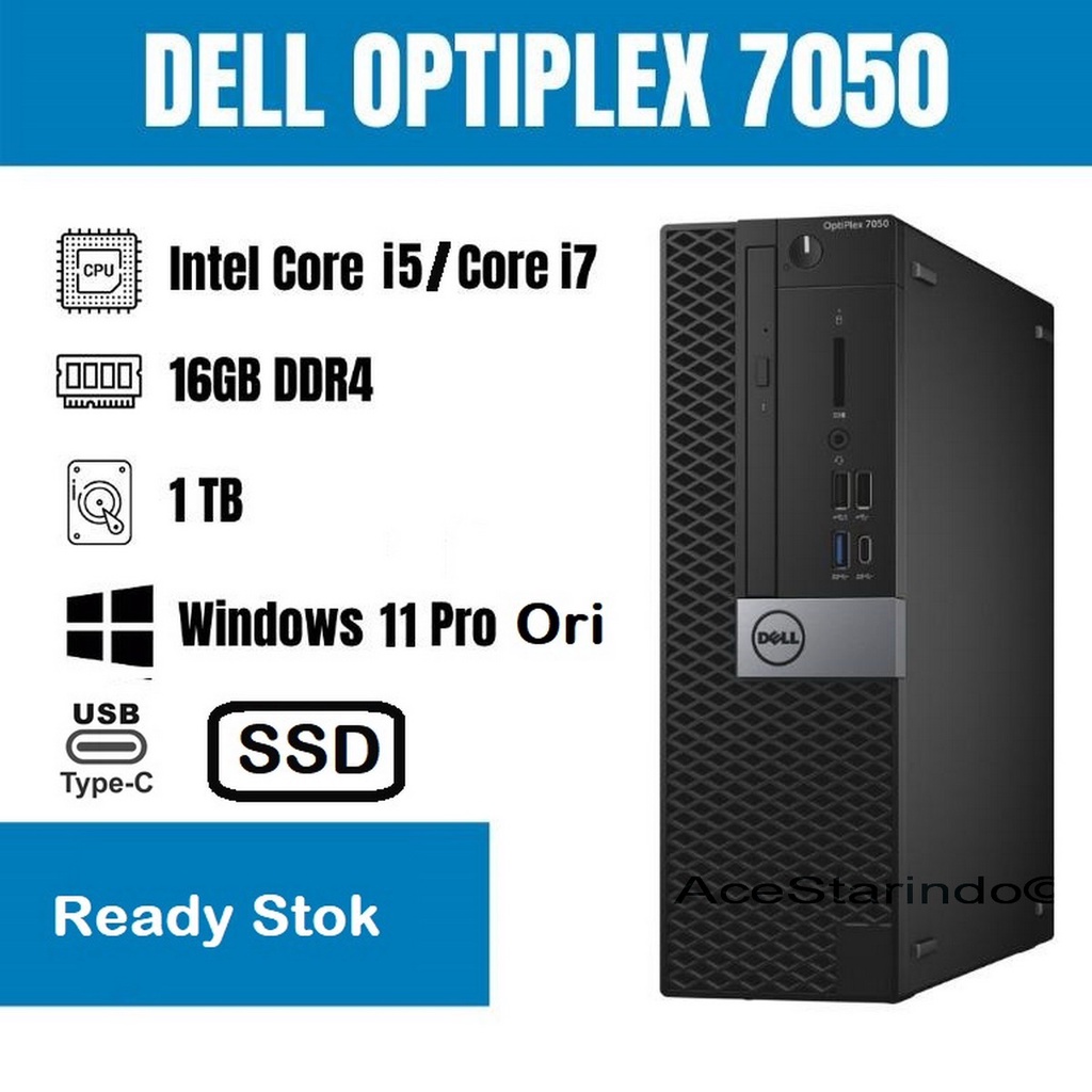 Small PC Dell Optiplex 5050 7050 3050 SFF Core i7 7700 i5 7500 i3 Ram 32GB SSD 512GB Windows 11 Grad