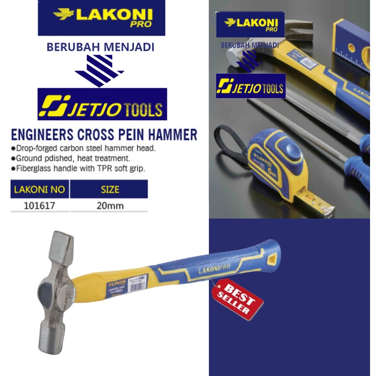 101617 Palu Ketok Las / Engineers Cross Pein Hammer 20mm Lakoni Pro / Jetjo Tools