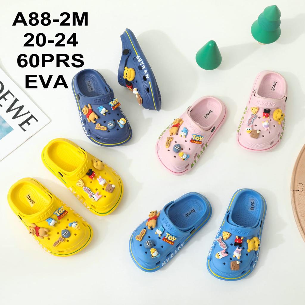 Sandal Baim Crocs EVA Unisex Import Jibbitz Winnie the Pooh Disney 3D Korean  Winola Collection WNL A88-2