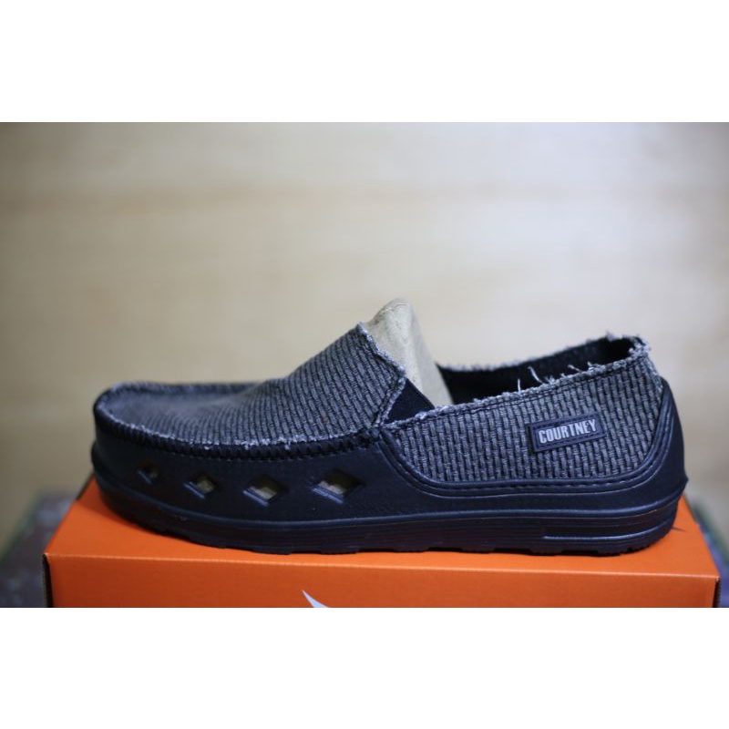 Sepatu slip on pria Original  terbaru sepatu bahan karung rajut