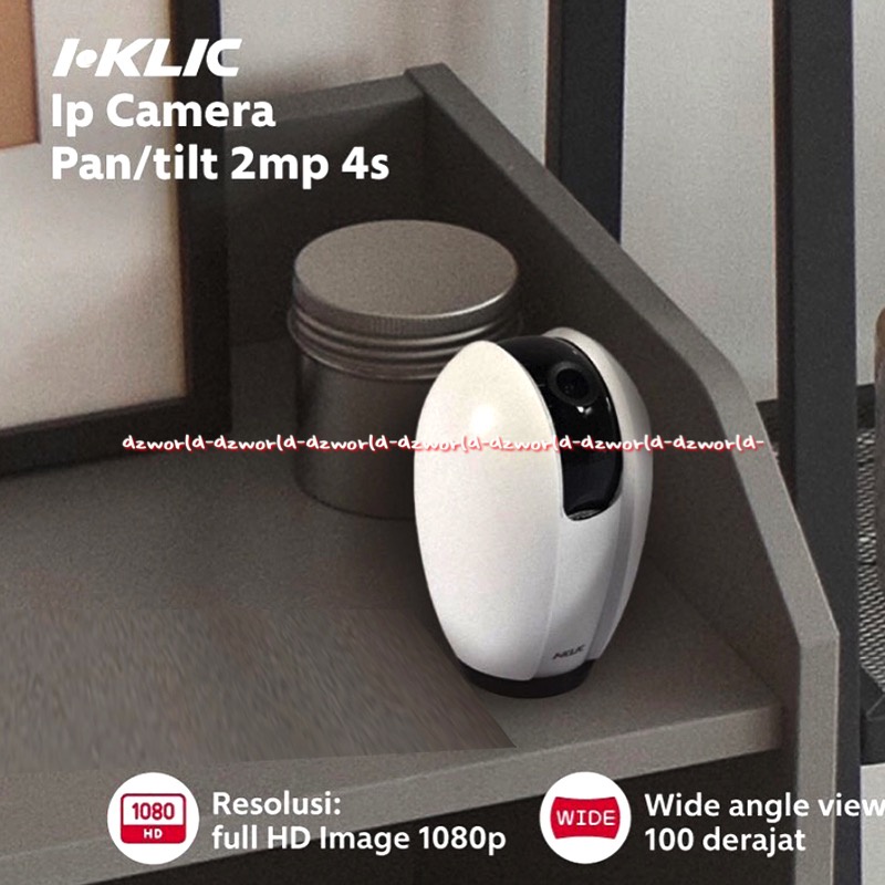 I klic Ip Camera Pan Resolusi 1080p Kamera Wide Angle Warna Putih CCTV Rumah Dapat Berputar Kendali 