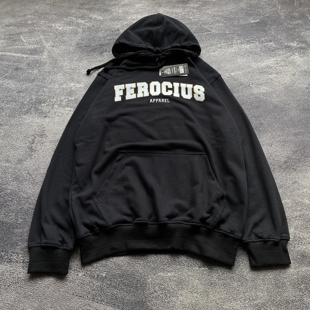 Jaket Sweater Hoodie - FEROCIOUS - Black FREE STICKER