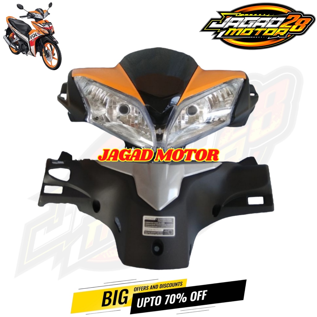 Batok Kepala Depan Belakang Honda Blade New Orange Set Reflektor Lampu Depan / Batok Kepala Depan Belakang Plus Reflektor Lampu Depan Honda Blade New Orange / Batok Kepala Honda Blade New Orange Set Depan Belakang Plus Reflektor Lampu Depan