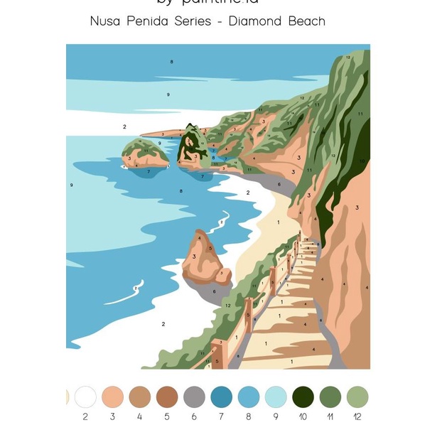 

Paint by Numbers Kit: Nusa Penida Series - Diamond Beach | PaintIncID - TANPA KUAS