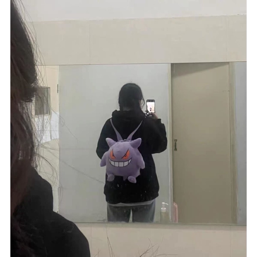 Sera Pokémon Gengar Anime Gengar Ransel Hantu Batu Boneka Mewah Pria dan Wanita Lucu Lucu Ransel