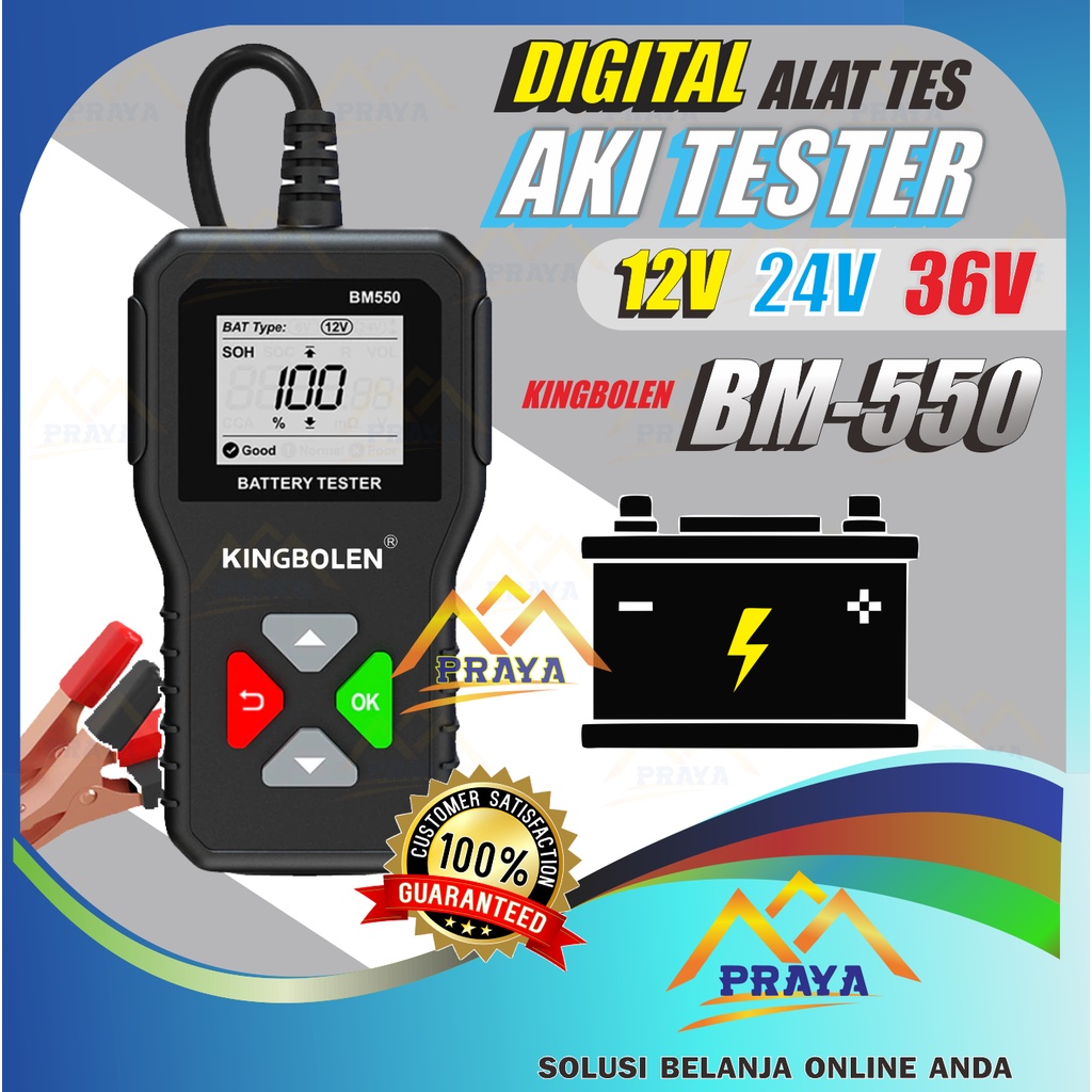 3 in 1 KINGBOLEN BM550 DIGITAL AKI TESTER ACCU MOBIL TRUK 12V 24V 36V BATERAI LISTRIK BUS TES KING BOLEN BM 550