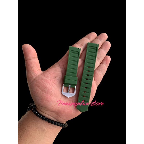 Strap Tali Jam Tangan Silicon hijau size 20mm limited