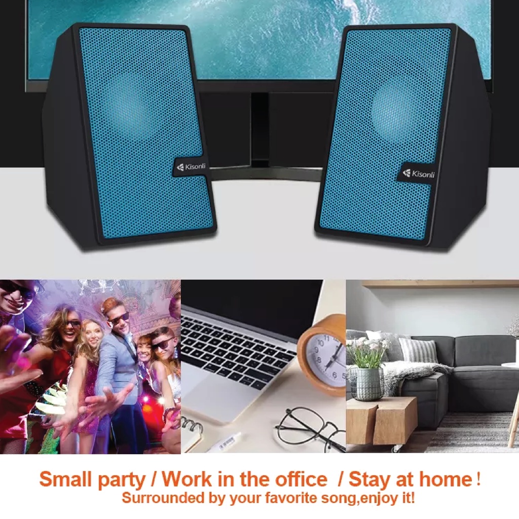 KISONLI Speaker Gaming Laptop / Komputer S555 Strong Bass And Compatibility-1