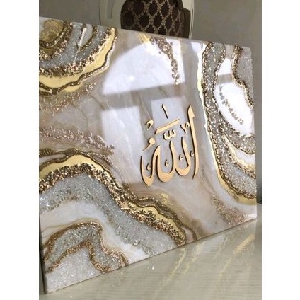 Geode resin wall art. Hiasan dinding.kaligrafi . Custom. Handmade by order ( Harap baca deskripsi du