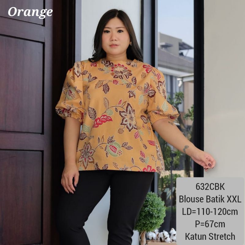 BIGSIZE BLOUSE XXL ATASAN JUMBO BATIK MODERN KERJA KANTOR 632 BAJU CEWEK FASHION WANITA MURAH