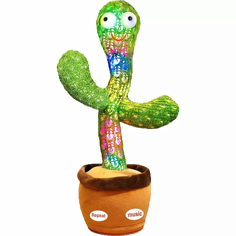 Mainan Boneka Kaktus Lampu Goyang dan Bicara / Kaktus LED Bisa Joget dan Meniru Suara / Boneka Bergoyang Menari / Dancing Cactus Toy