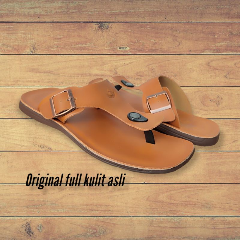 Sandal pria kulit asli original model jepit