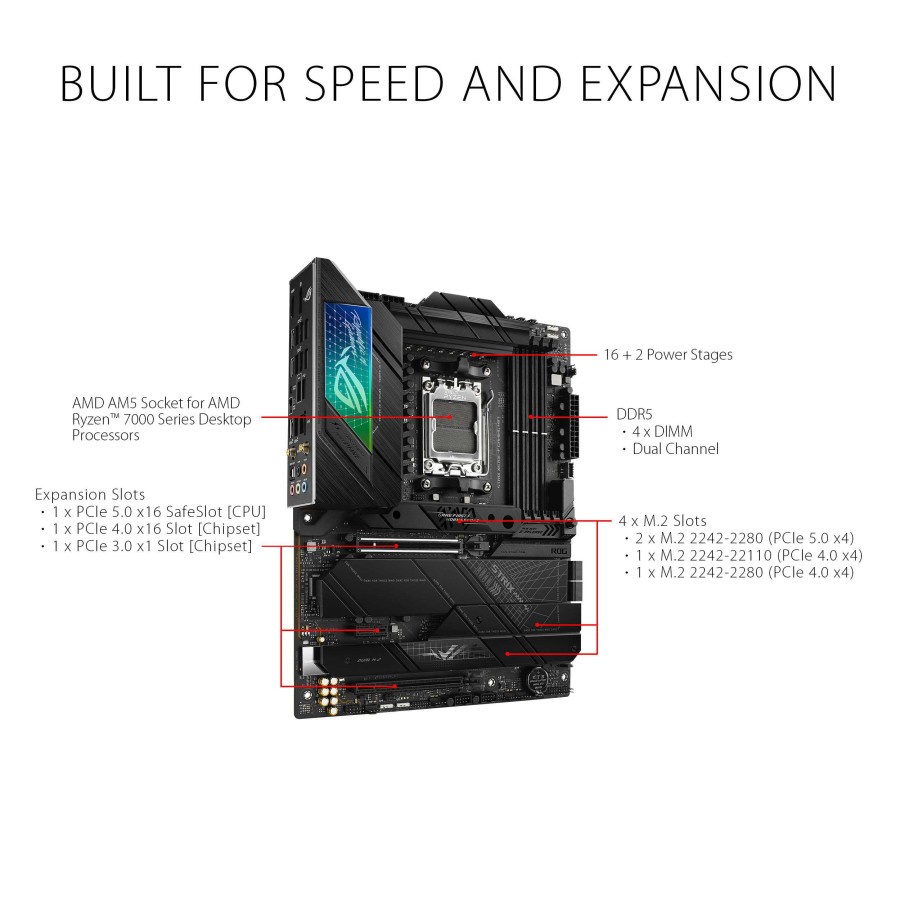 ASUS ROG STRIX X670E-F GAMING WIFI | Motherboard AMD DDR5 AM5 X670 ATX