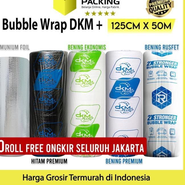 

BubbleWrap 125cm x 50m Plastik Bubble Wrap Roll DKM PLUS PREMIUM MURAH - Hijau Bening