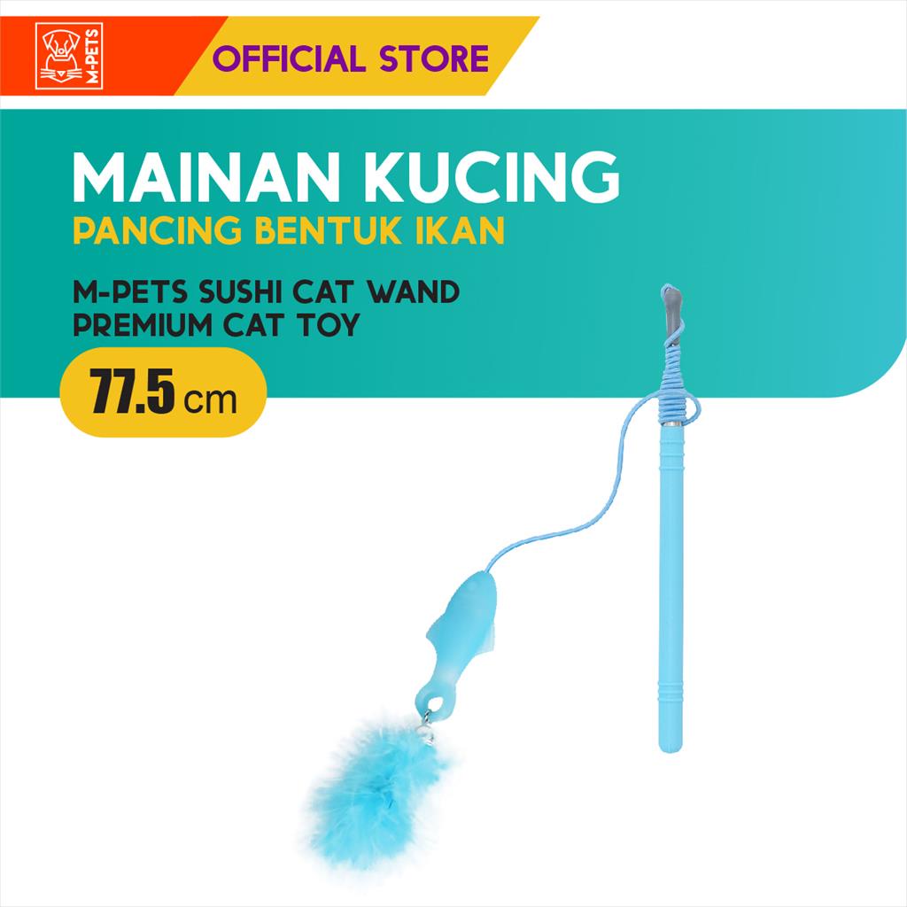 M-Pets Sushi Cat Wand Premium Cat Toy / Mainan Kucing Pancing Ikan