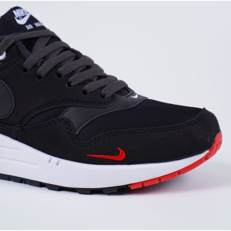 Sepatu Nike Air Max 1 Black Oil Grey Red