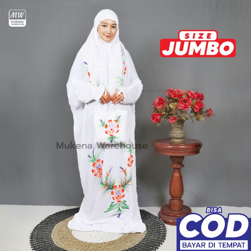 Mukena Bali Terusan Lukis Jumbo Mukena Lajuran Mukena Motif Bunga Bonus Tas